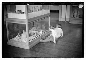 Children looking at exhibits, Museum of Fine Arts