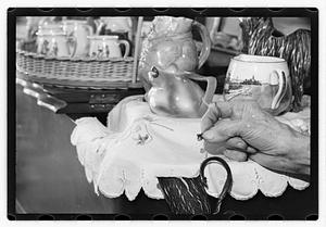 Mrs. Lue Stuart Wadsworth, collector of rare pitchers