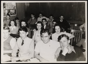 Students seated in classroom (classes of '46, '47)