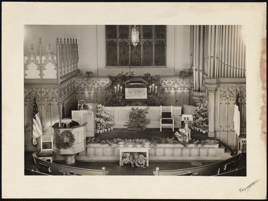 (New) Lawrence St. congregational church altar