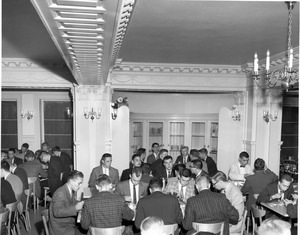 Dining room at 373 Commonwealth Avenue dormitory on Boston campus