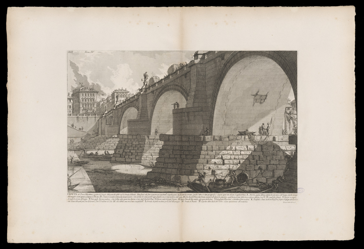 Veduta del Ponte d'Elio Adriano, oggi detto di S. Angelo, dalla parte del Castello verso la Strada de' Banchi