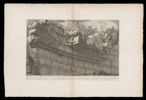 Vedvta della porzione di nave d travertini costruita, e pianata dinanzi alle sustruzioni che regevano il Tempio di Esculapio nell'Isola Tiberina