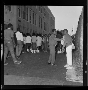 Students arriving at Martin Luther King Jr. Middle School