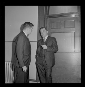 Assistant District Attorney Donald L. Conn, and criminal defense attorney, F. Lee Bailey in discussion
