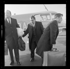 Albert DeSalvo's defense counsel F. Lee Bailey returns to Boston to confer with his client after Lynn capture