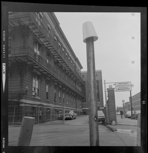 Unidentified hospital with the patient entrance sign