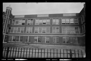 View of East Boston High School – vacant save for a few pupils – during a walkout which followed a series of troubles that have triggered violence in the Roxbury section of the city