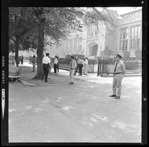 Police at their posts outside of English Boston School