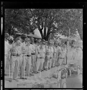 Group of police officers in riot gear