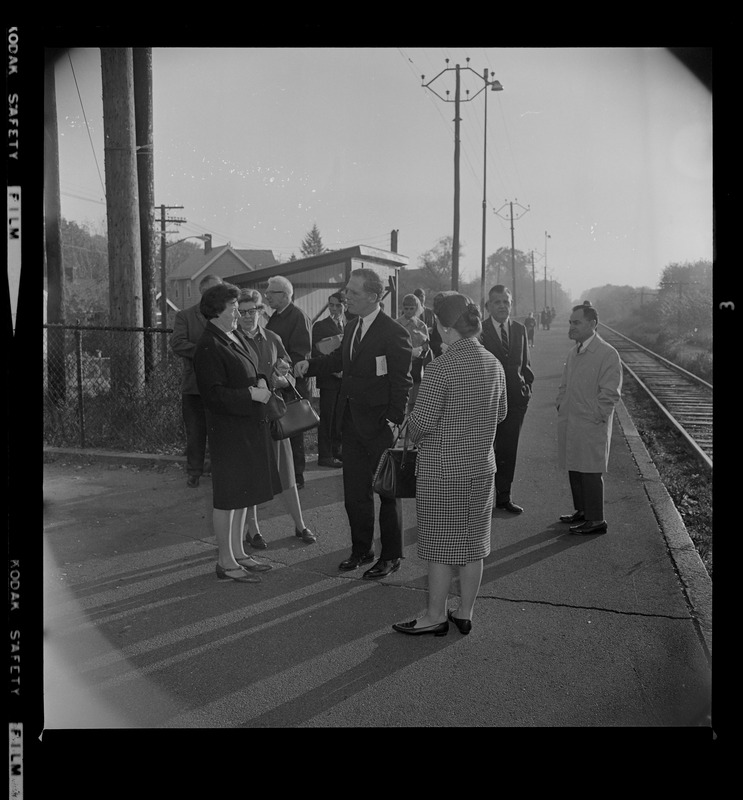 Kevin White greets morning commuters at Belleview Station, W. Roxbury