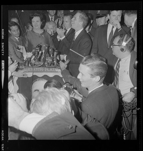Mrs. Louise Day Hicks, who lost the Boston Mayoralty race by some 10,000 votes, congratulates her opponent Kevin White who defeated her in the race for mayor