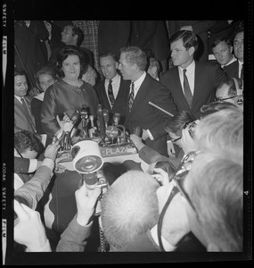 Mrs. Louise Day Hicks, who lost the Boston Mayoralty race by some 10,000 votes, congratulates her opponent Kevin White who defeated her in the race for mayor