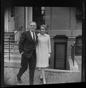 Kevin and Kathryn White leaving their home