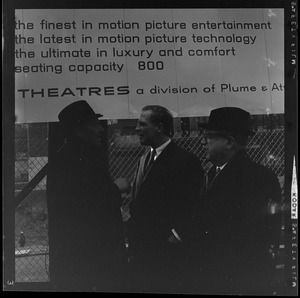 Ben Sack, Samuel Coffman, and Mayor Kevin White at the Pie Alley Theater ground breaking ceremony