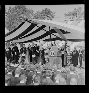 Scene of commencement ceremony at Holy Cross College