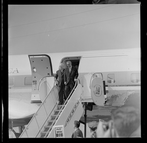 President Johnson deplaning Air Force One