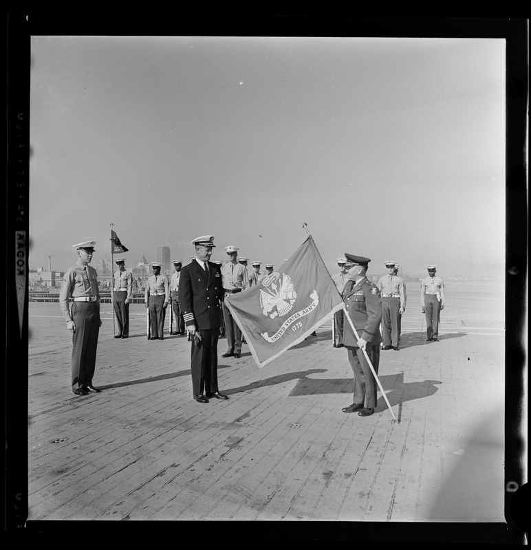 USS Wasp Army flag presentation