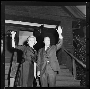 Lt. Gov. Bellotti and wife Margarita waving to the camera