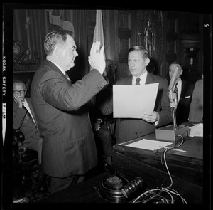 Governor Volpe swears in Former House Speaker John F. X. Davoren as Secretary of State