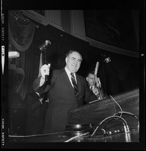 John F. X. Davoren with a gavel addressing the House