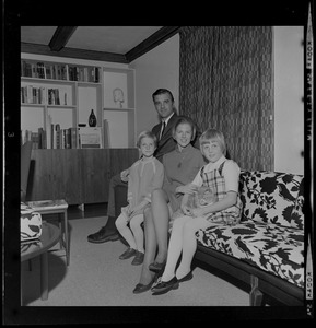 Derek Bok, newly appointed Harvard Law School Dean and his family at their home in Belmont