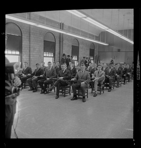 Seated Boston Police Academy graduates