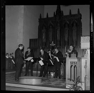 Composer Ed Summerlin directing the Herb Pomeroy band with his "Liturgy of the Holy Spirit"