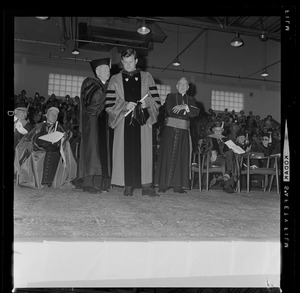 Senator Edward Kennedy, receiving an honorary doctorate degree at Boston College commencement