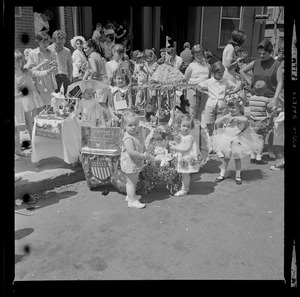 Group of children, some in costume, during Bunker Hill Day parade