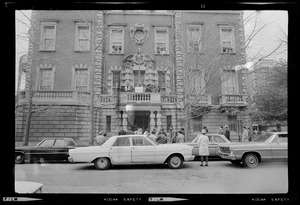 View from across the street of the Administration Building at Boston University during the sit-in