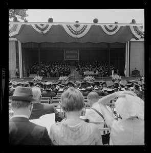 Overall view of the commencement exercises at Brandeis University