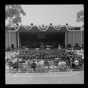 Overall view of the commencement exercises at Brandeis University