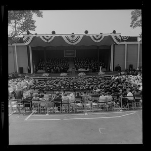 Overall view of the commencement exercises at Brandeis University