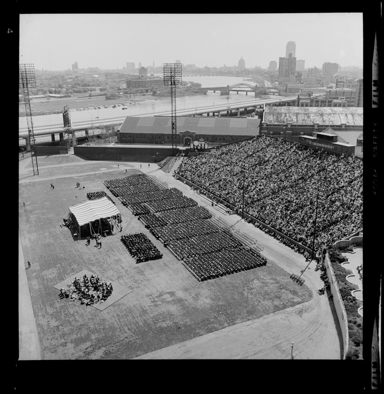 A record 3500 Boston University students received degrees yesterday and heard Dr. Harold Case make his last formal address as President