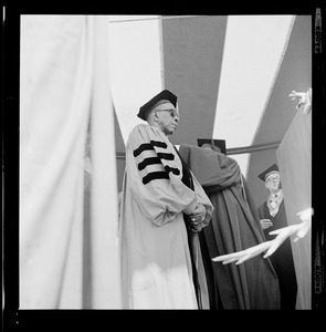 Howard Thurman receiving his degree for Doctor of Divinity at BU Commencement