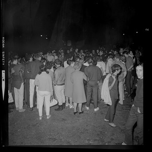 Large group standing, most likely in Boston Common