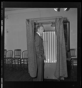 Mayor Kevin White in the voting booth