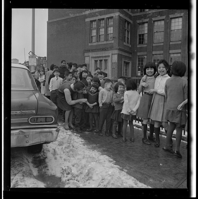 Smoke from a blaze in basement of Abraham Lincoln School, South End