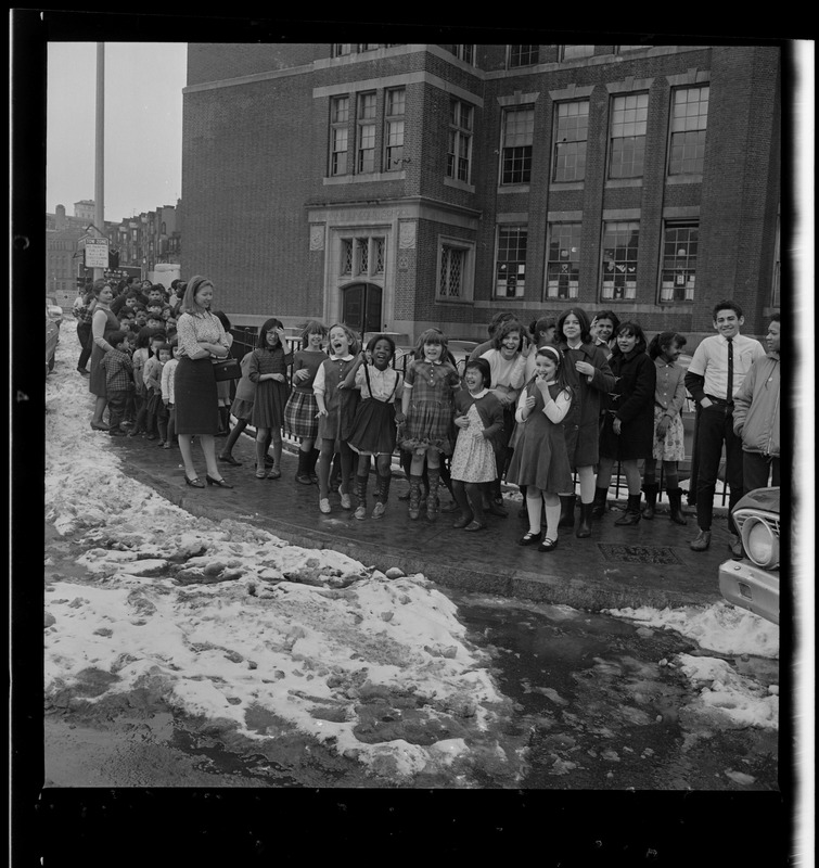 Smoke from a blaze in basement of Abraham Lincoln School, South End