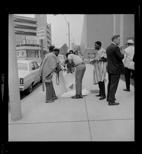 Philadelphia NAACP members picketing outside the 58th annual Boston convention