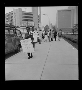 Philadelphia NAACP members picketing outside the 58th annual Boston convention
