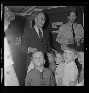 Mayor Kevin White with young children