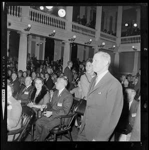 Former Gov. Volpe seen with the audience at the debate with Lt. Gov. Francis X. Bellotti