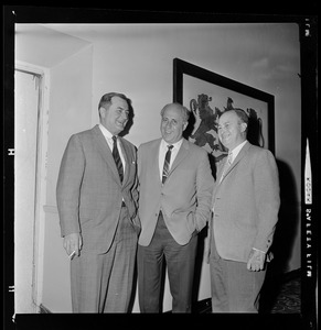 Leaders of three of Boston's four professional teams get together at the Hotel Somerset during a conference pertaining to the building of Boston's proposed stadium