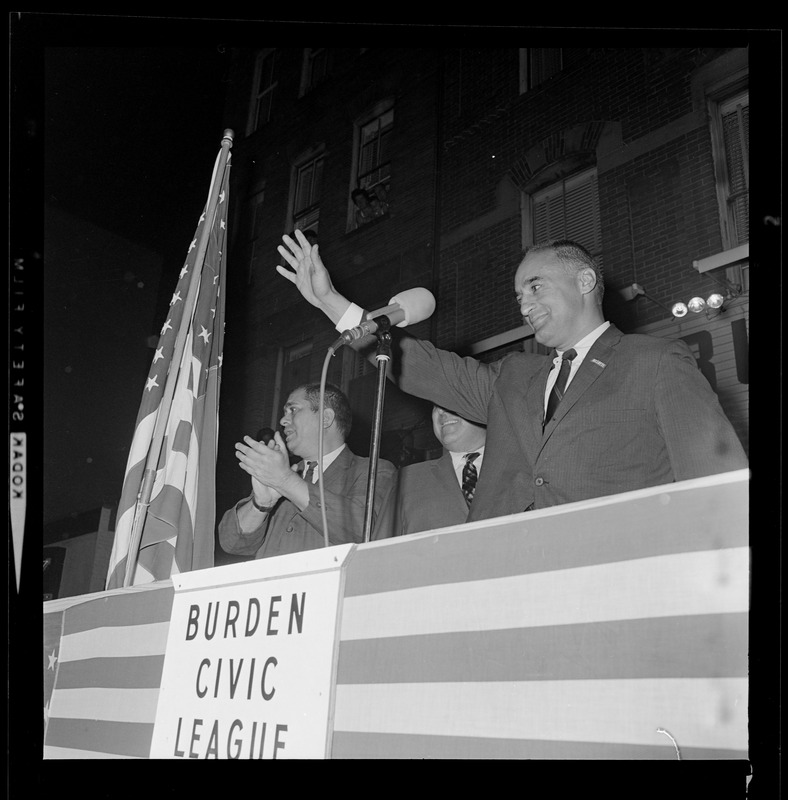 Lt. Gov. Bellotti waves to the crowd at the Burden Civic League