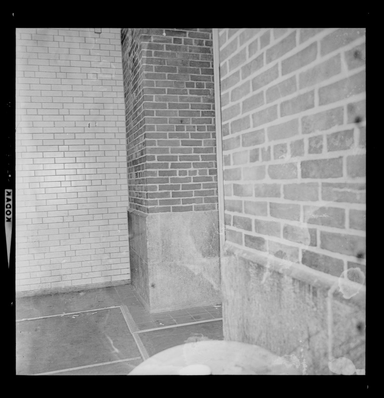 View of a corner of a brick building