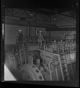Crew member inside a power plant