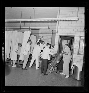 Nurses and doctors working in hospital ward during the blackout