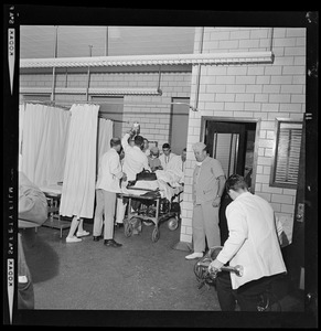 Nurses and doctors tending to patients in hospital ward during the blackout